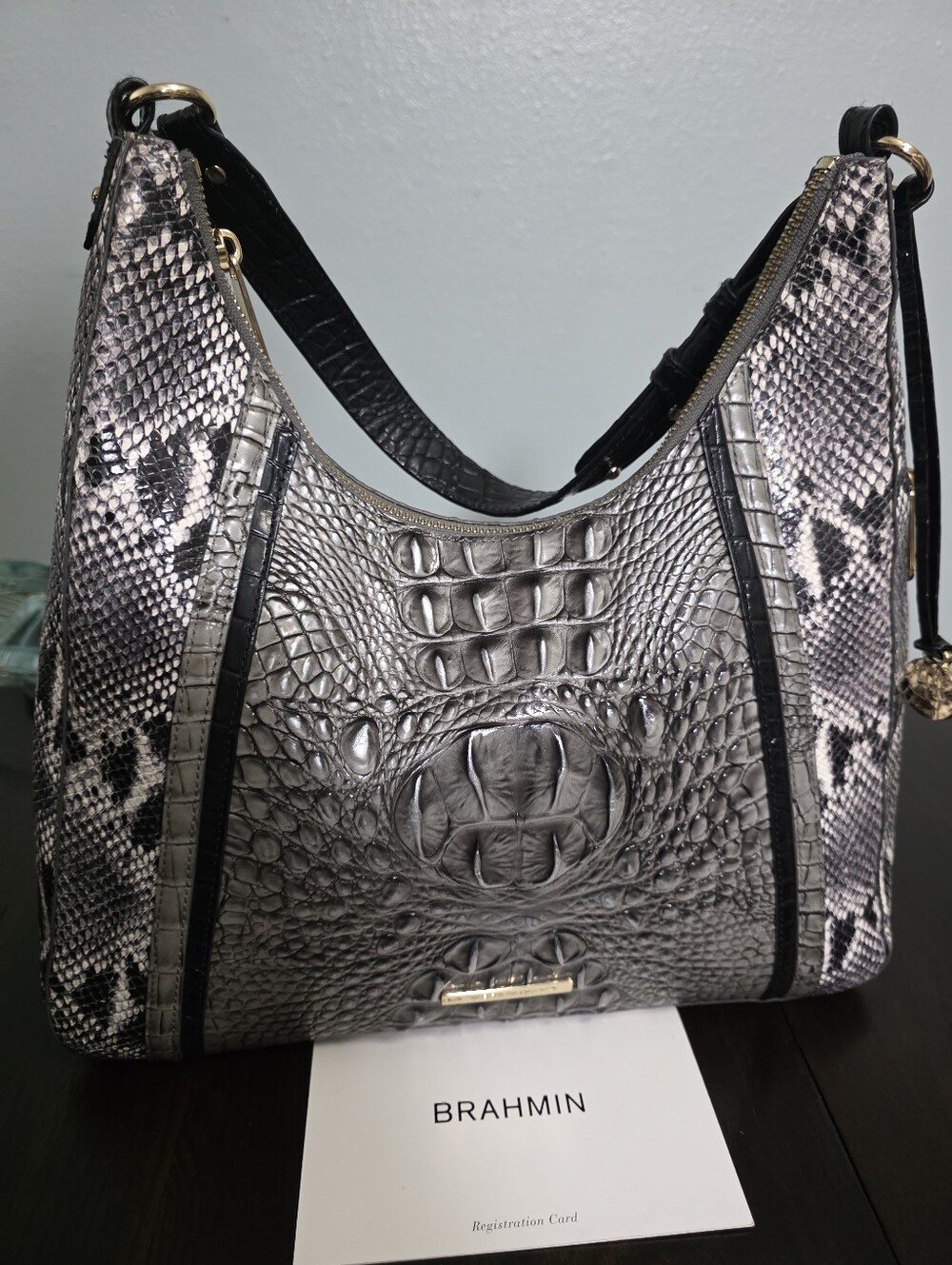 Brahmin Bags | Tabitha Steel Fontaine Leather Shoulder
